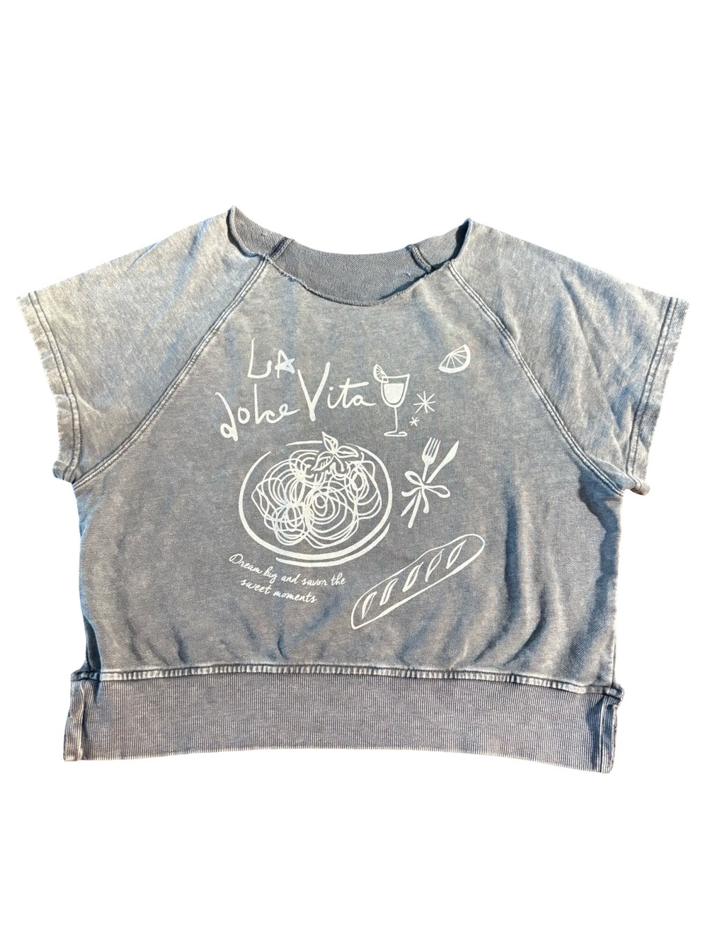 Women’s Short Sleeve Graphic Tee - Grey - Unbranded Italian Love Size M
